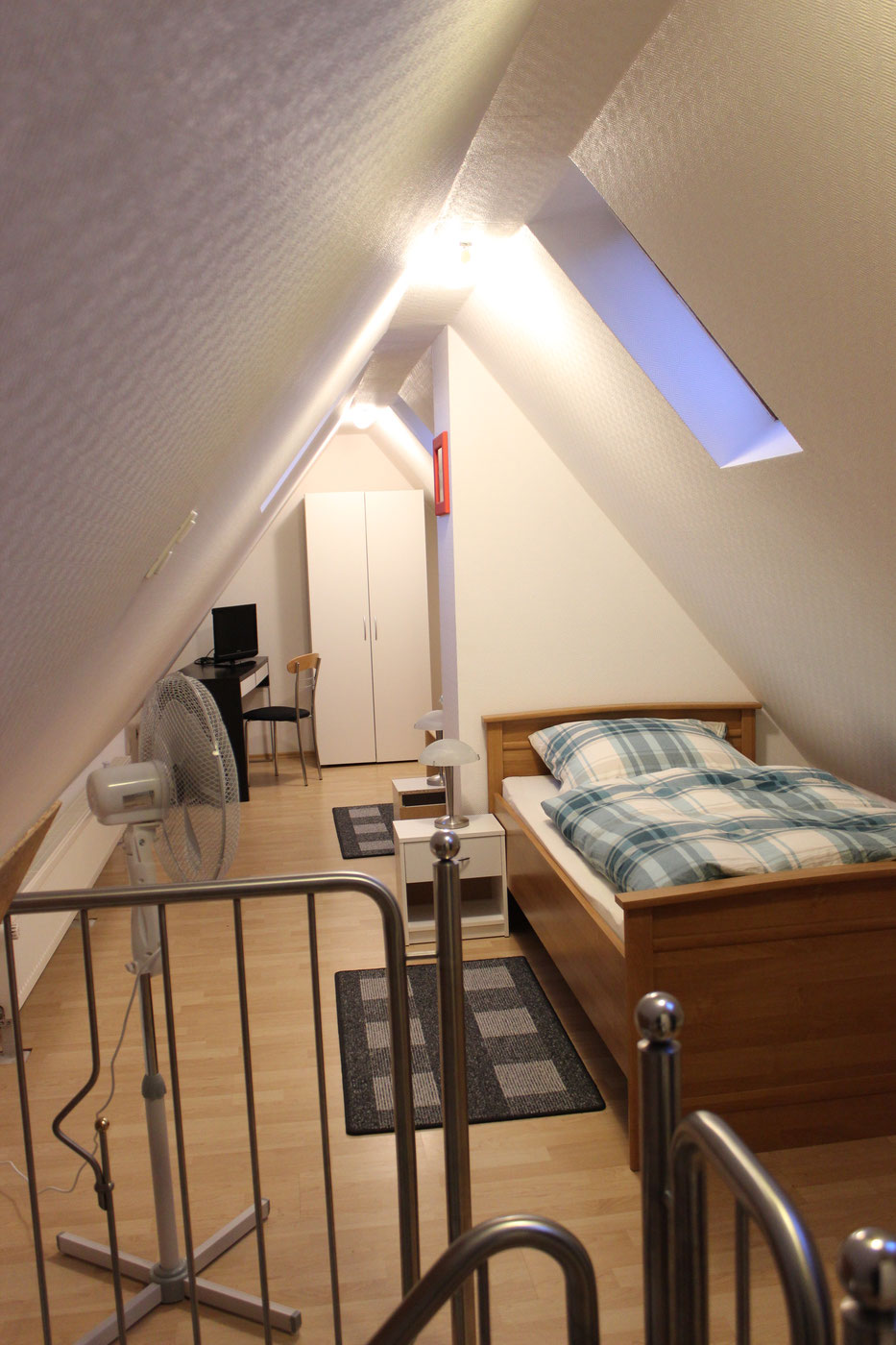 Attic studio with single beds